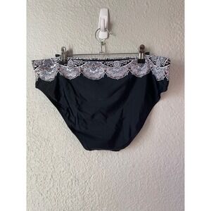 Swimsuits for All Black Bikini Swim‎ Bottom Plus Size 16 NWT Paisley Trim